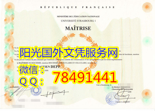 Universit�� de Strasbourg Diploma����˹����˹����ѧ��ҵ֤��
