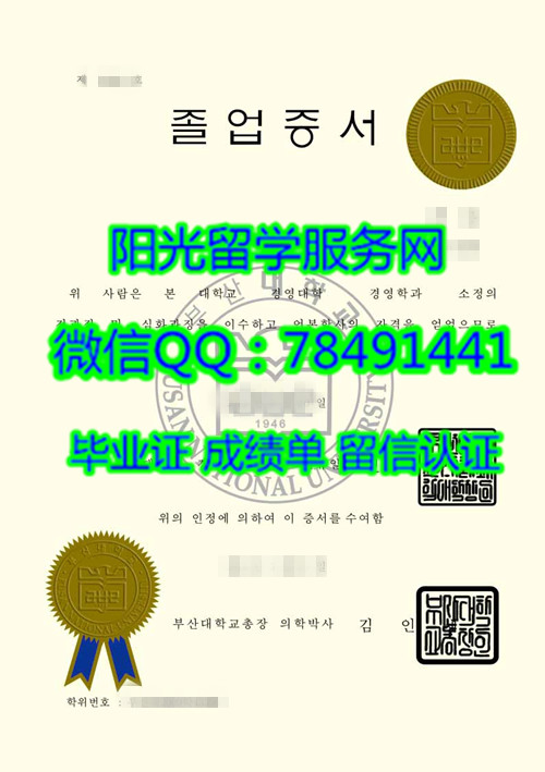 Pusan National University Diploma������ɽ������ѧ��ҵ֤���ҵ֤��