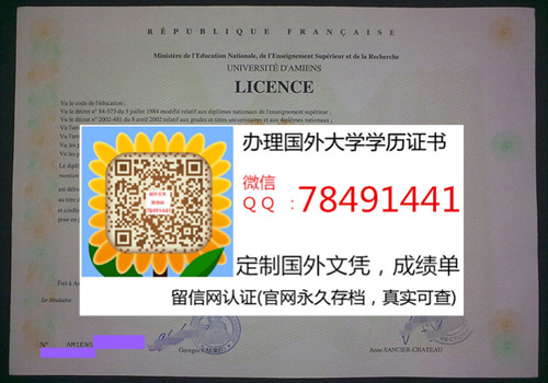Universit�� d'Amiens Diploma�������ߴ�ѧ��ҵ֤��