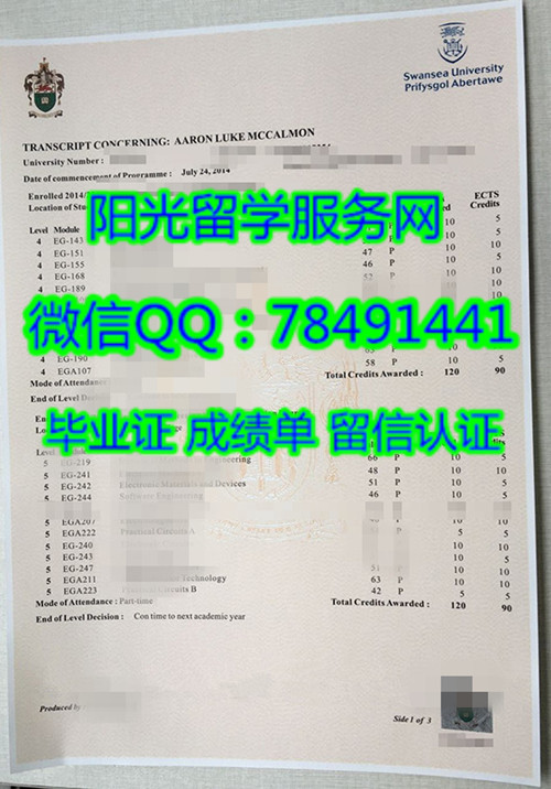 ˹������ѧ�ɼ���չʾSwansea University Diploma