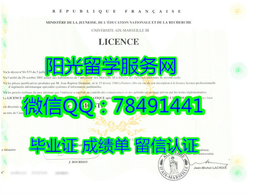 Universit�� de Aix-Marseille 3 Paul C��zanne Diploma����������ѧ��ҵ֤��