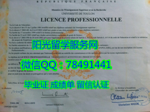 Universit�� du Sud Toulon-Var Diploma�������״�ѧ��ҵ֤��