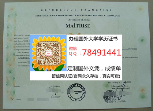 Universit�� de Lorraine,Metz Diploma����÷˹��ѧ��ҵ֤��