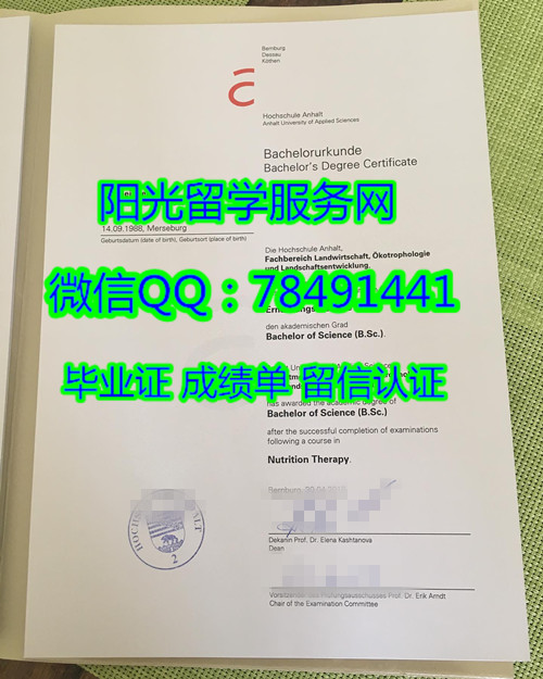 Anhalt University of Applied Sciences Diploma�¹���������Ӧ�ü�����ѧ��ҵ֤��