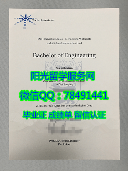 ����Ӧ�ü�����ѧ��ҵ֤��Hochschule Aalen f��r Technik und Wirtschaft Diploma