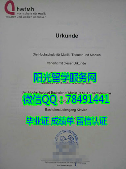 �¹���ŵ������ѧԺ˶ʿ��ƾ Hochschule f��r Musik, Theater und Medien Hannover Diploma
