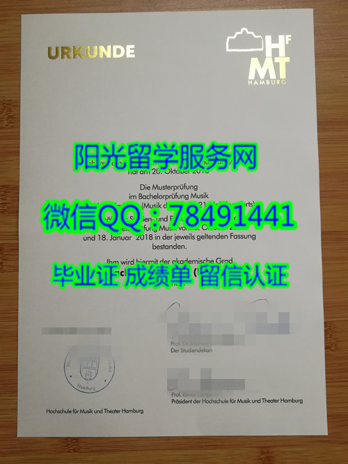 �¹��������ֺ�Ϸ��ѧԺ��ƾHochschule f��r Musik und Theater Hamburg Diploma