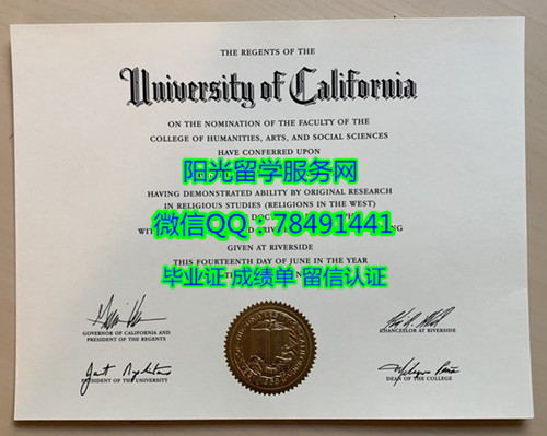 ���ݴ�ѧ�ӱ���У��ҵ֤չʾUniversity of California, Riverside Degree Certificate Diploma