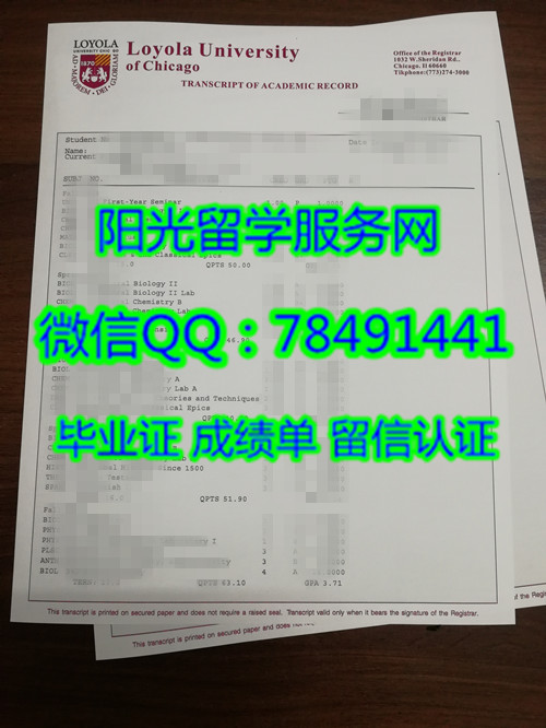 ����֥�Ӹ���Լ����ѧ�ɼ���չʾLoyola University Chicago Diploma